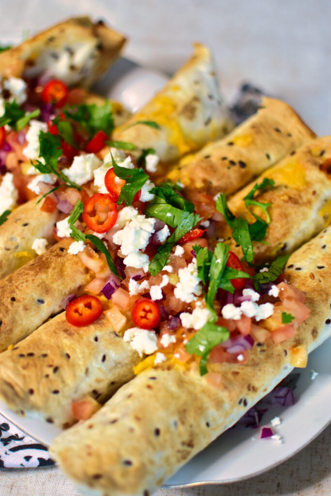 Tex Mex Airfryer Hähnchen Taquitos als knuspriger Snack