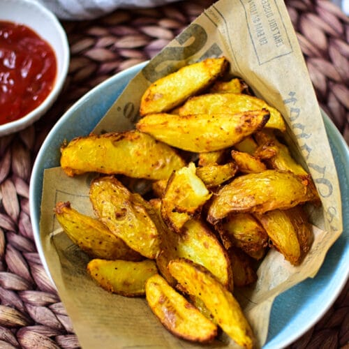 Kartoffelecken im Airfryer zubereiten