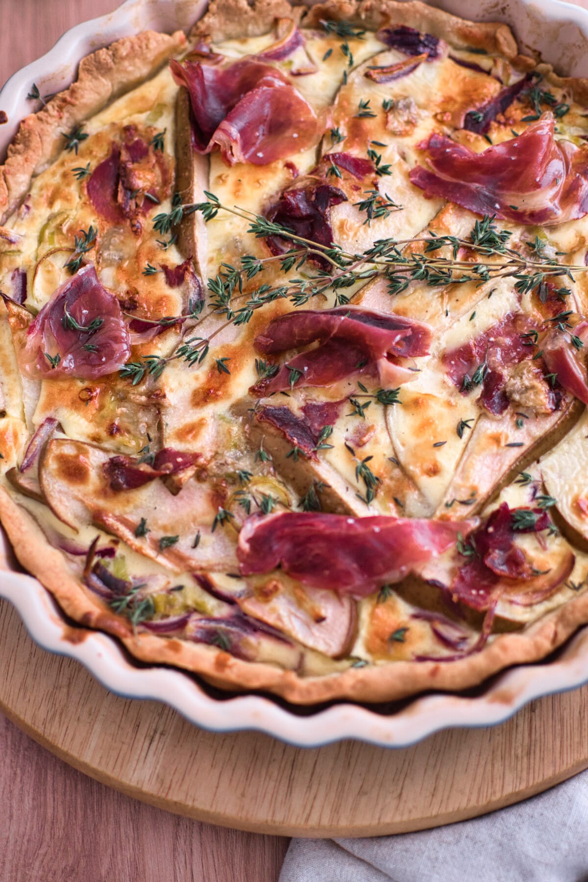 Birnen Gorgonzola Quiche - mit Pata Negra Schinken