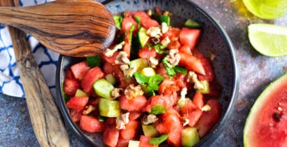 Sommerlicher Melonen-Gurken Salat mit Minze: Einfach und schnell