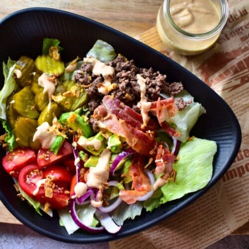 Einfache Burger Bowl -Gesundes Rezept