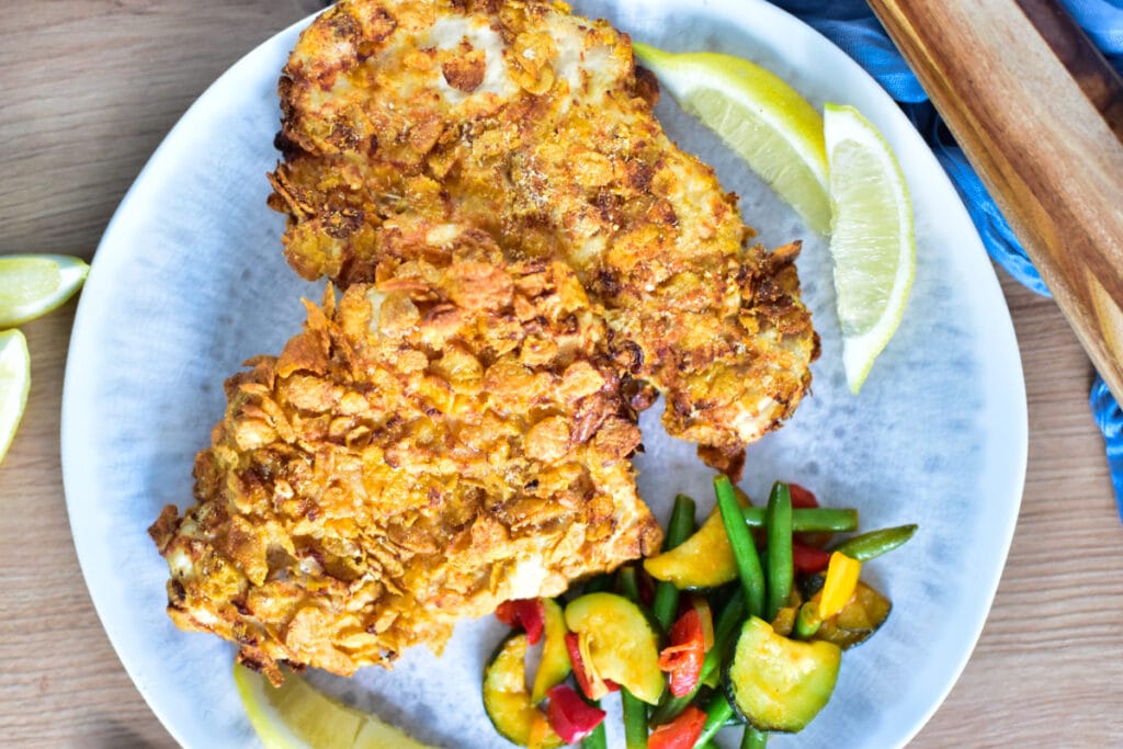 Hähnchen Schnitzel mit der Heißluftfritteuse
