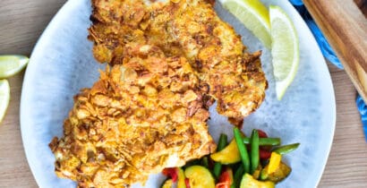 Hähnchen Schnitzel mit der Heißluftfritteuse