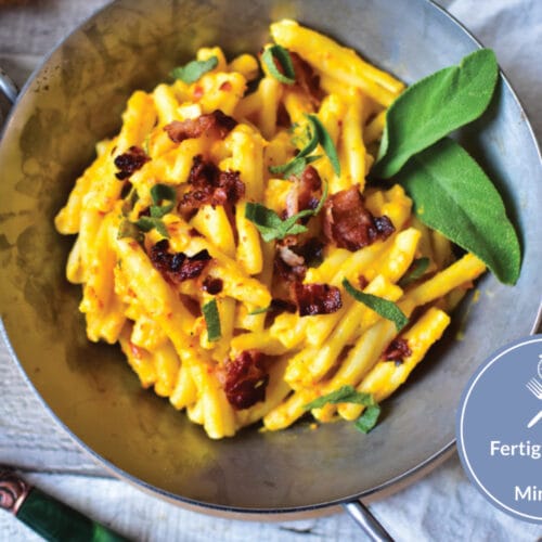 Rezeptbild Kürbis Pasta mit Bacon und Salbei