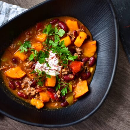 Süßkartoffel Chili im Slow Cooker