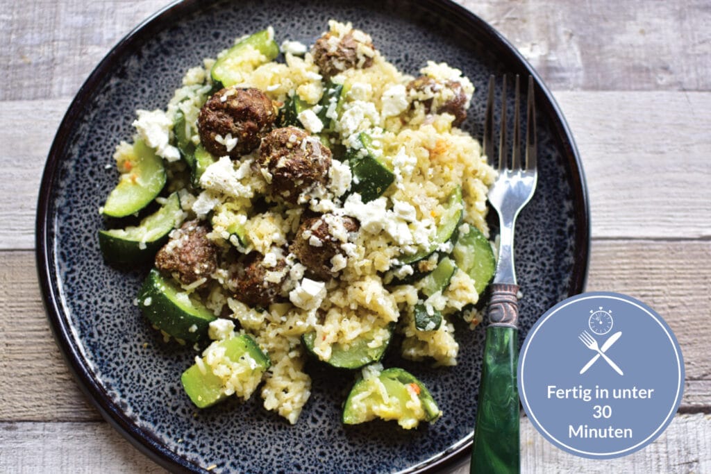 Zucchini Hackbällchenpfanne - schnell und einfach