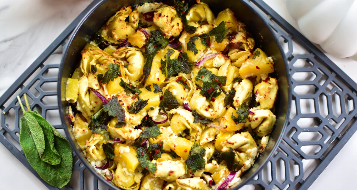 Kürbis-Feta-Tortellini aus dem Airfryer