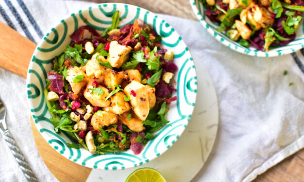 Wintersalat mit Hot Honey Chicken aus dem Airfryer