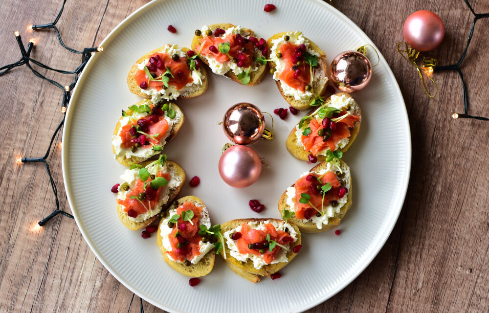 Festliche Vorspeise mit Lachs – Crostini im Airfryer