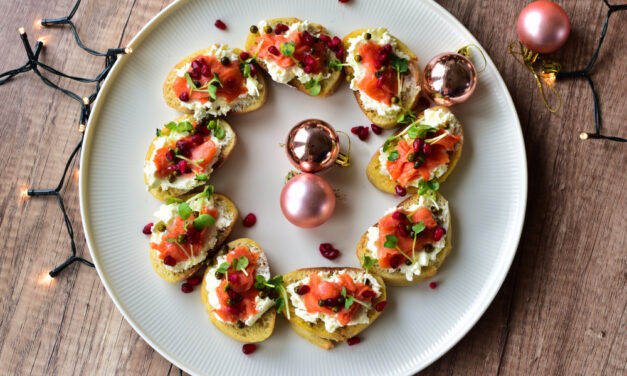 Festliche Vorspeise mit Lachs – Crostini im Airfryer