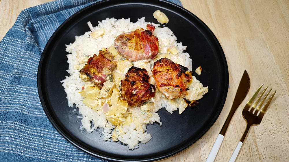 Schweinefilet im Speckmantel im Airfryer