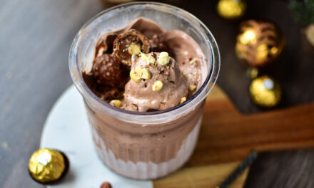 Rocher Eis im Ninja Creami * – das cremigste Schoko-Haselnuss-Eis